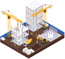 多機種の施工機械